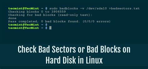 linux test hard drive for bad sectors|hard disk sector check.